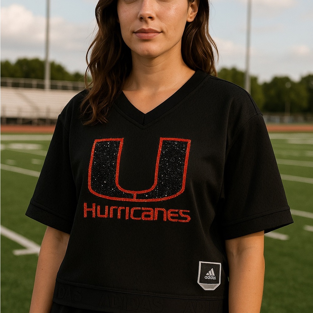 Rhinestone University of Miami Jersey